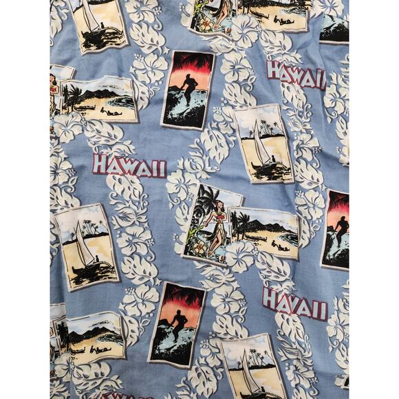 Vintage 70s Pineapple Connections Hawaiian Camp Shirt Size M Hula Girl Surfing - Picture 4 of 10